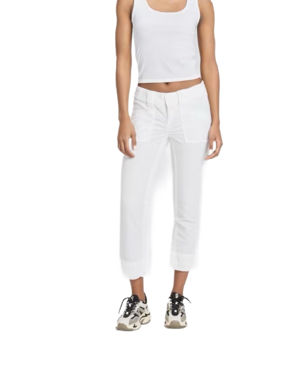 Aventura Organic Cotton Cropped Cargo Pants in White Size 4